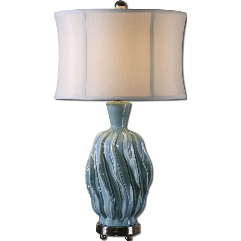 Uttermost Amoroso 1-light Distressed Blue Table Lamp