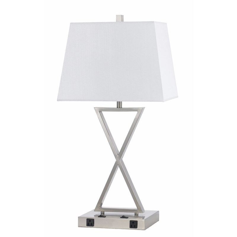 60-watt 2-light Metal Lamp With 2 Outlets