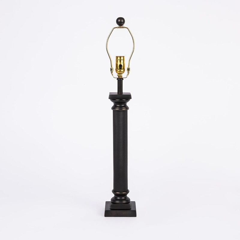 Aurora Home Textured Black Metal Candlestick Table Lamp