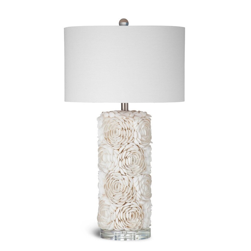 Bassett Cream Seashell Floral Collage Table Lamp