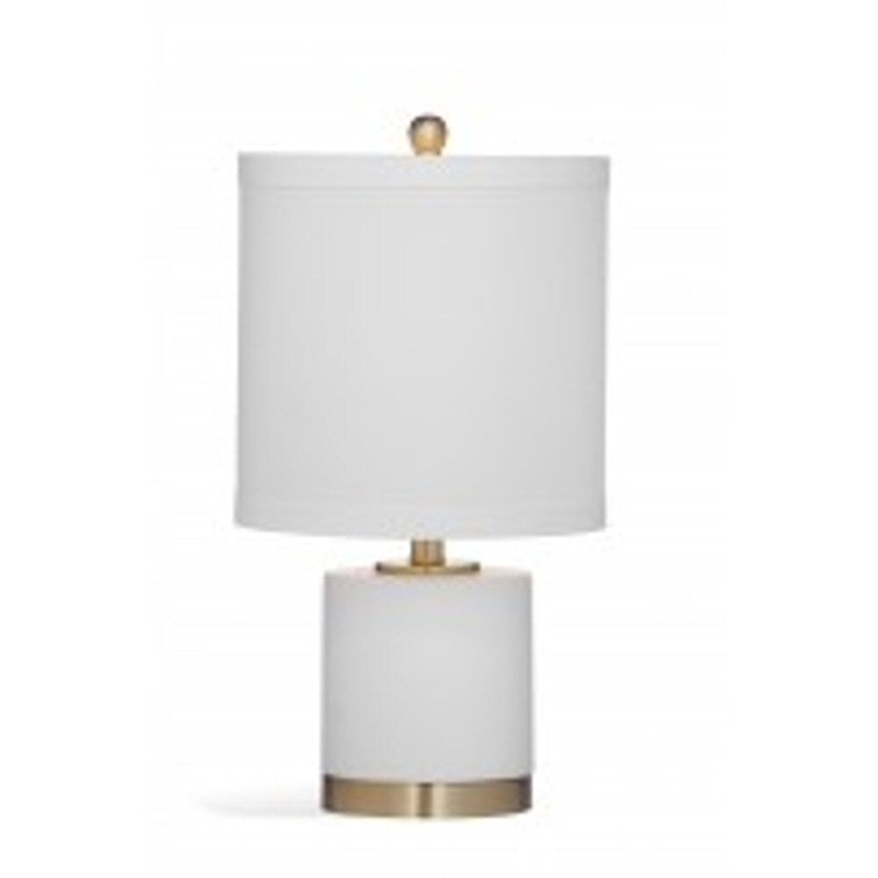 Bassett Mirror Company Audrey 21-inch White and Gold Glass Table Lamp