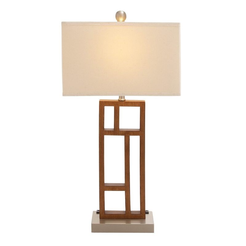Benzara Wood Stainless Steel Task Desk Lamp