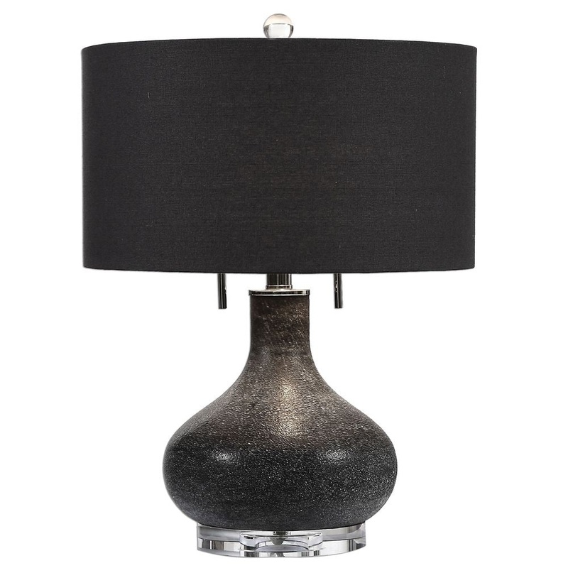 Canelo Distressed Black Glass 2-light Lamp