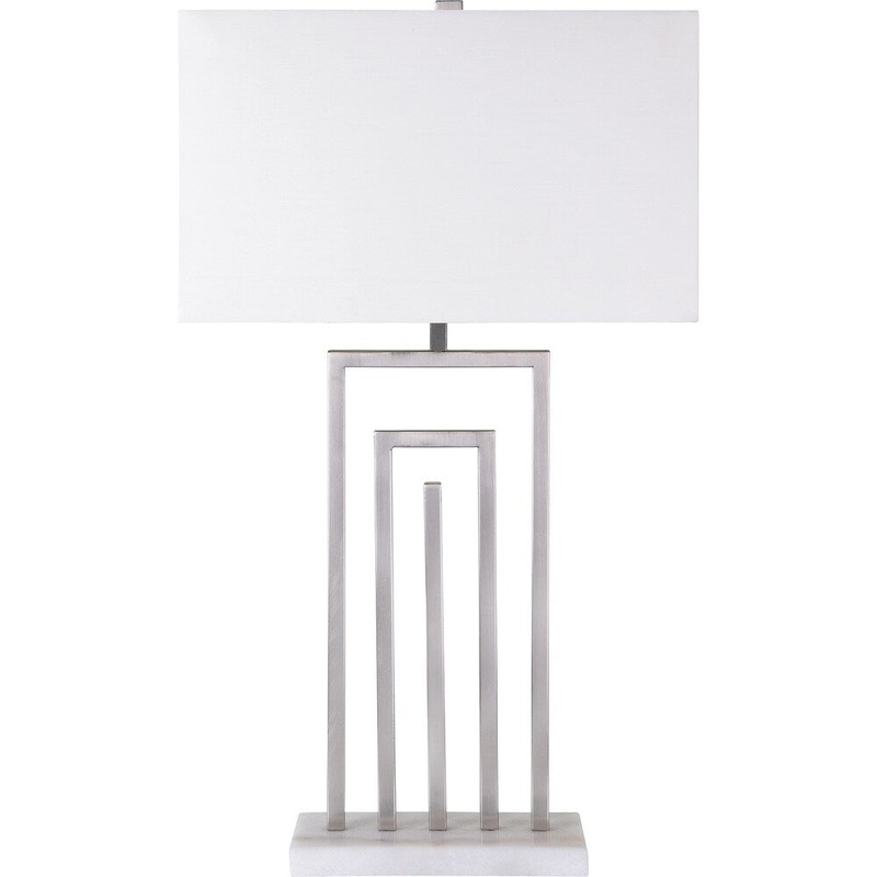Carson Carrington Ulfvik Marble and Polished Nickel Iron Table Lamp