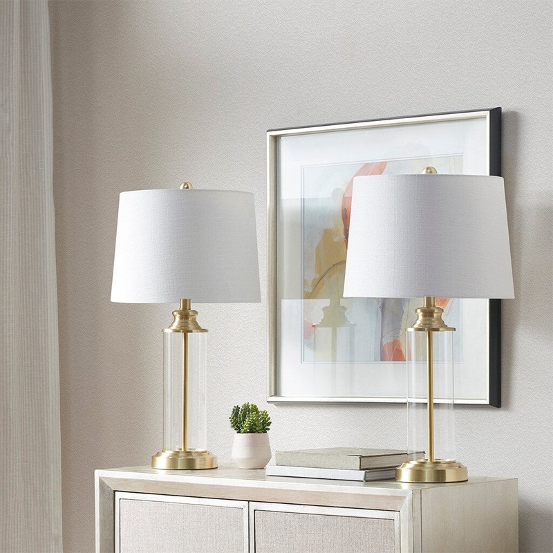 Chichoice Set of 2 Elegant Clarity Glass Table Lamp