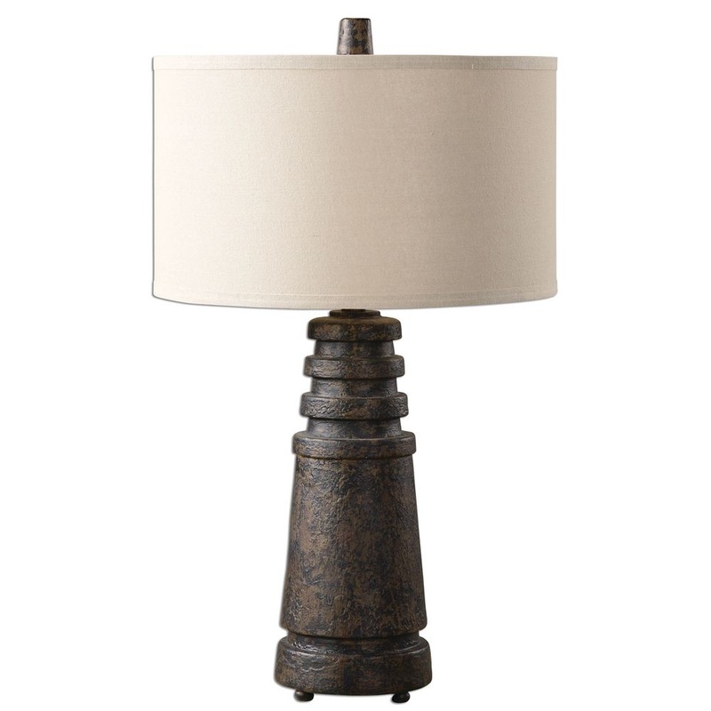 Topeka Distressed Rust Lamp