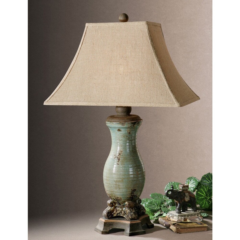 Uttermost Andelle Light Blue Ceramic/ Metal Table Lamp
