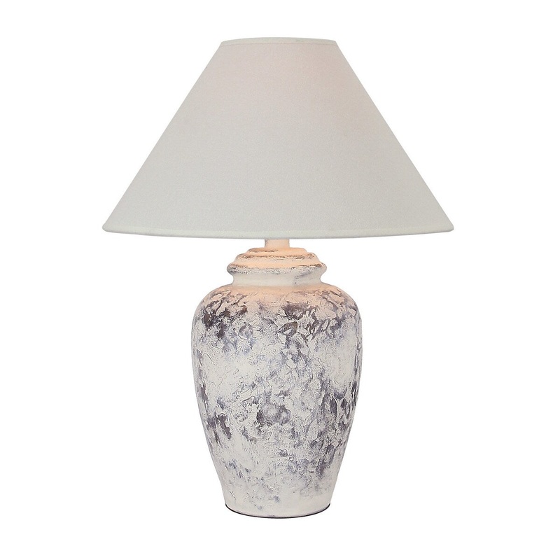 Ann 27 Inch Table Lamp, Urn Shaped Base, Rose Motifs, Crisp White Finish