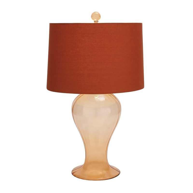 Benzara Amber Glass Table Lamp
