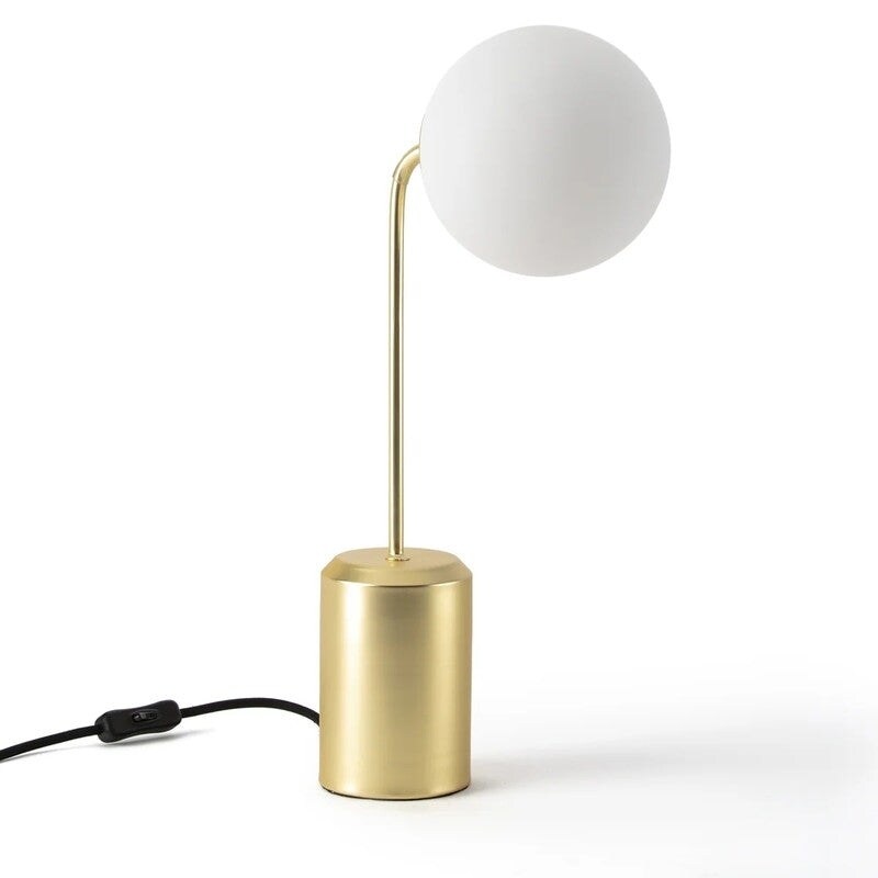 Brass and Opaline Glass Table Lamp