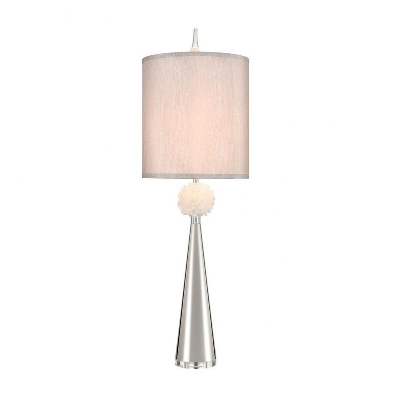 Brierley Elms - 1 Light Table Lamp Polished Nickel/Natural Rock