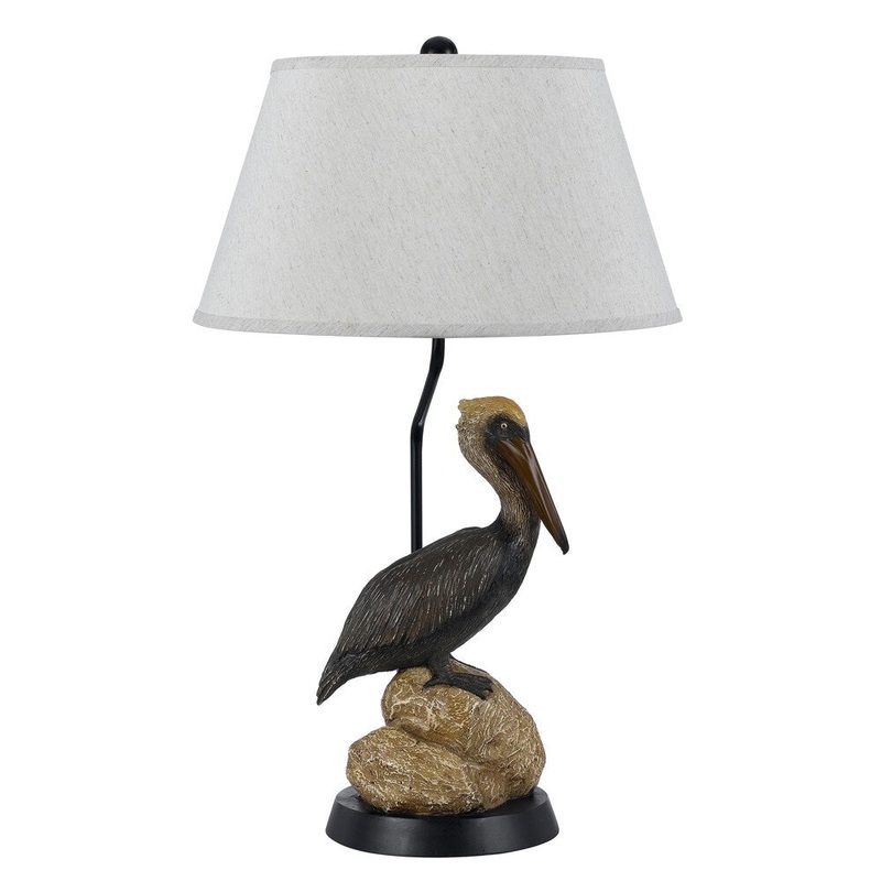 Brown Resin Pelican Table Lamp