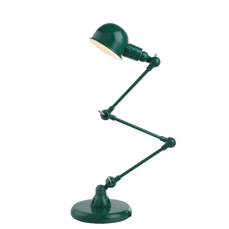 Stylish Adjustable Table Lamp with Sturdy Metal Body, Green