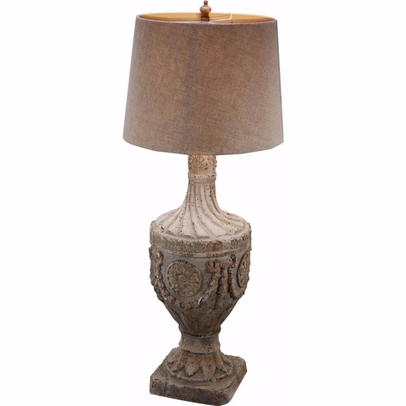 Urn shaped Magnesia Finial Table Lamp, Brown