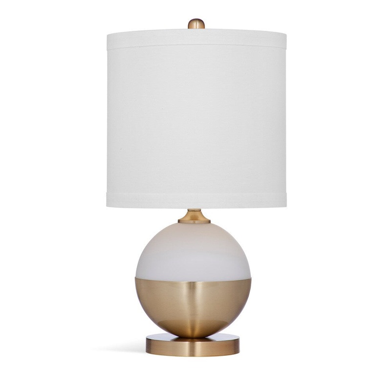 Bassett Mirror Company Salina White and Brown 22-inch Crystal Table Lamp