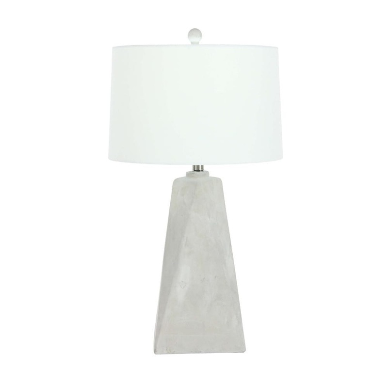 Benzara Mallory Beige Cement Table Lamp