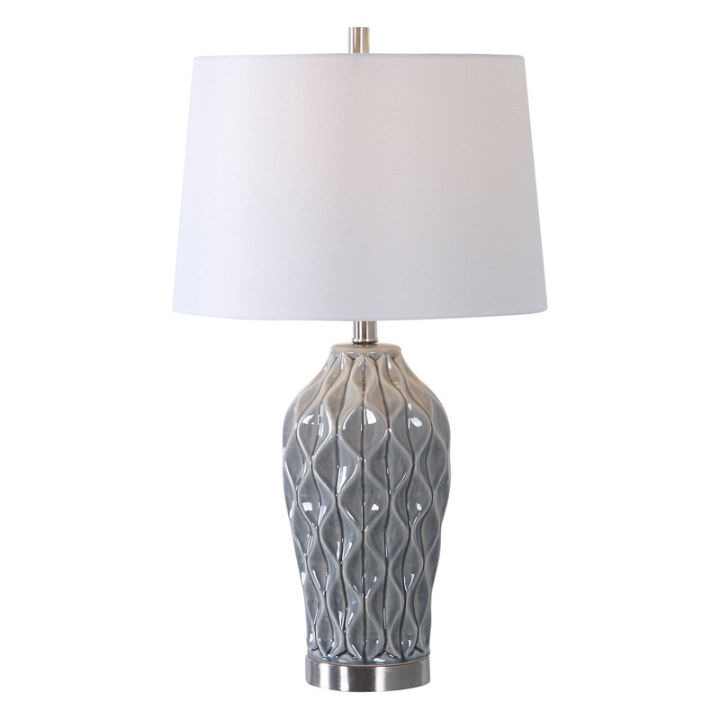 Bluish Grey Ceramic 1-light Table Lamp
