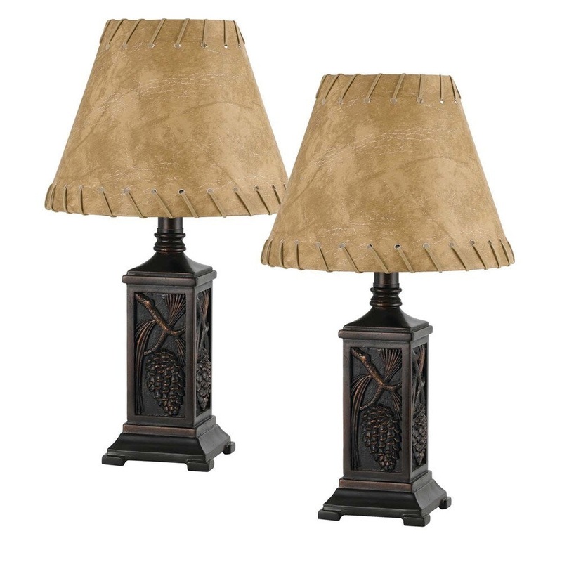 Cal Lighting Antique Bronze Resin Accent Lamps (Set of 2)