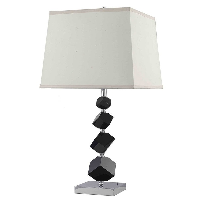 Somette Poise Black Crystal Table Lamp