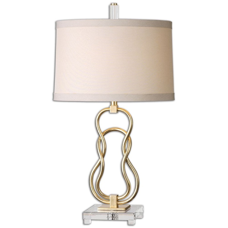 Uttermost Adelais 1-Light Antiqued Gold Leaf Table Lamp