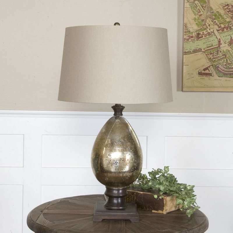 Uttermost Boulangerie Glass and Wood Table Lamp