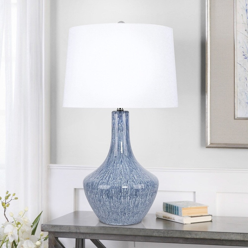 Carson Carrington Saelen 30.5-inch Blue Glass Table Lamp