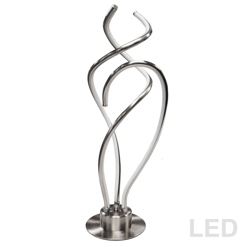 3LT LED Table Lamp, Satin Chrome Finish