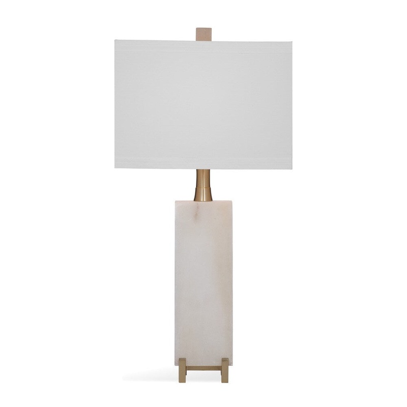 Bassett Mirror Company Amelie Off-white Glass 30-inch Table Lamp