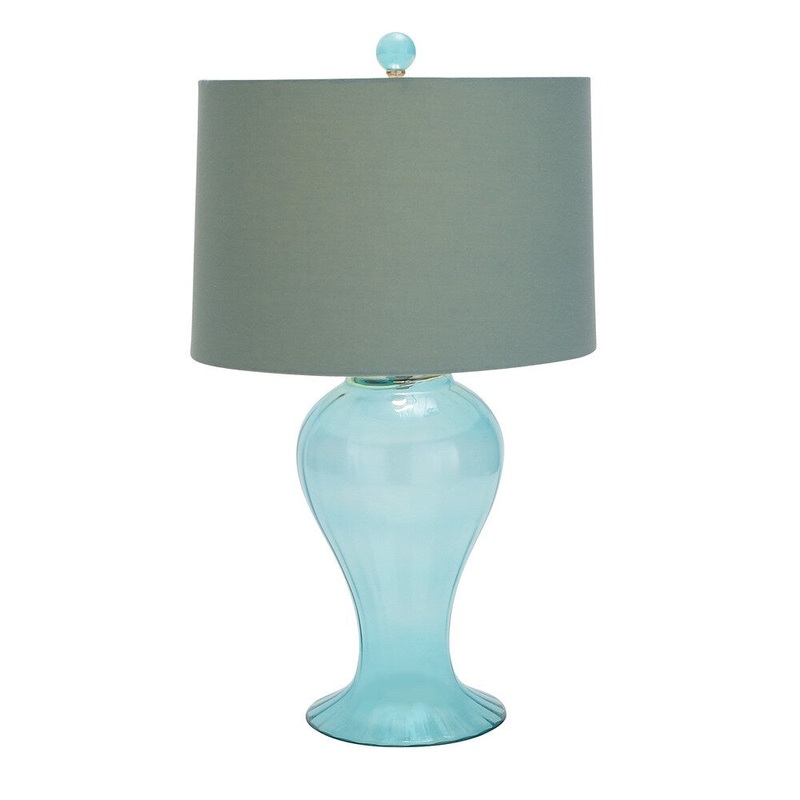 Benzara Blue Glass Table Lamp