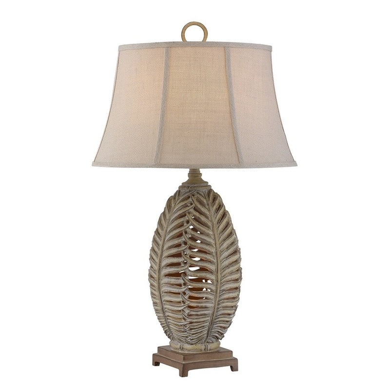 Sanibel Open Leaf Sandstone Table Lamp 33" high
