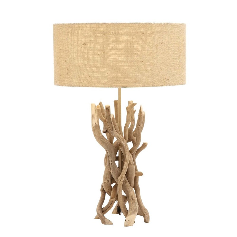 The Cool Natural Driftwood Metal Table Lamp