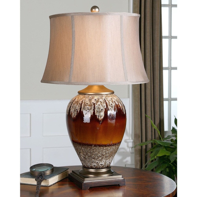Uttermost Alluvioni Glossy Rust Bronze Ceramic Table Lamp