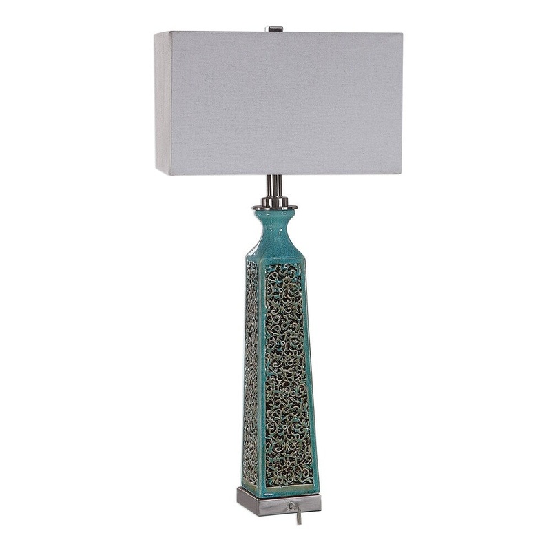 Uttermost Camille Aged Turquoise Table Lamp