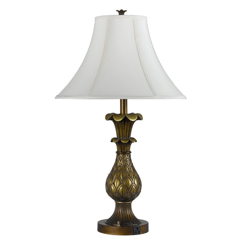 60-watt 2-light Pineapple Hotel Metal and Resin Table Lamp