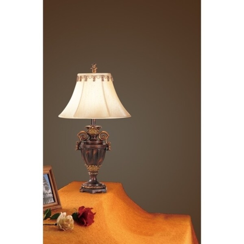 Antiqued Resin Table Lamp Set of 2