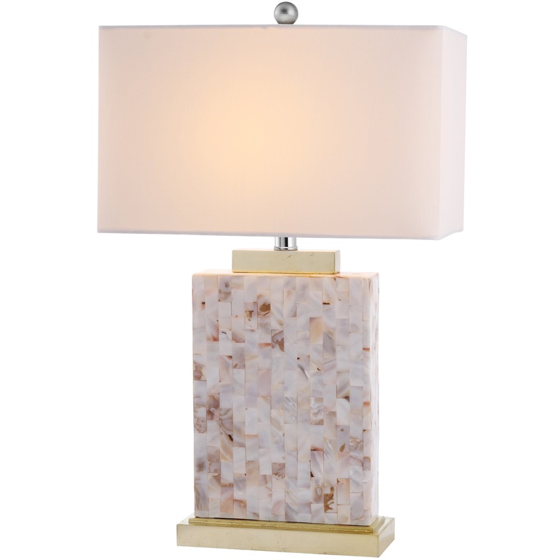 SAFAVIEH Lighting Tory Coastal 25-inch Shell LED Table Lamp - 15"W x 8"D x 25"H