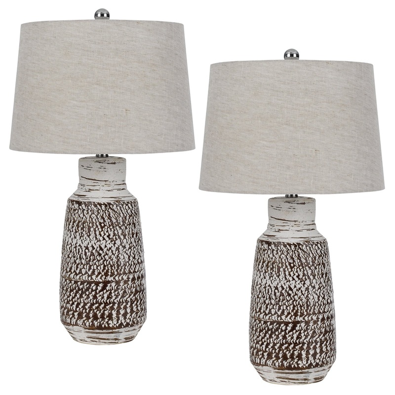 Scottsboro 27" Height Ceramic Lamp Set in Terra Cotta Finish