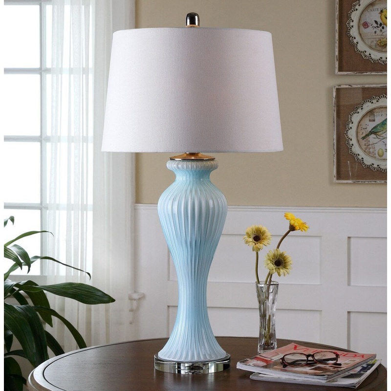 Uttermost Benissa Pale Blue Glass Lamp
