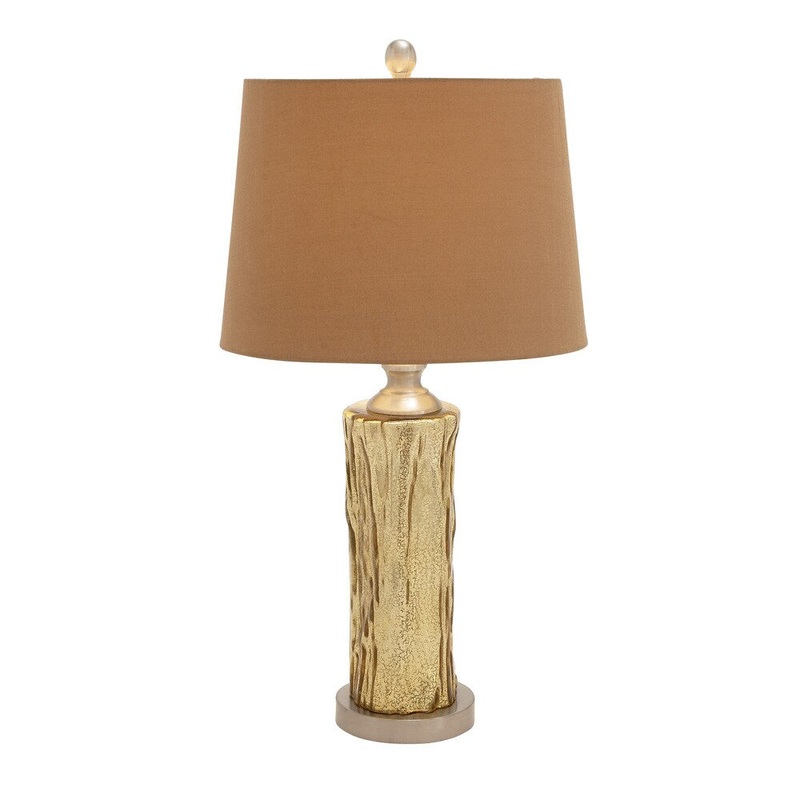 Benzara Styled Glass and Stainless Steel Table Lamp