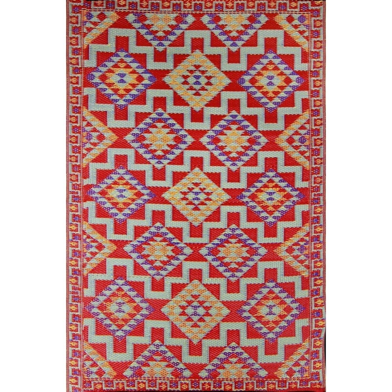 Red Kilim Indoor/ Outdoor Reversible Southwestern Area Rug