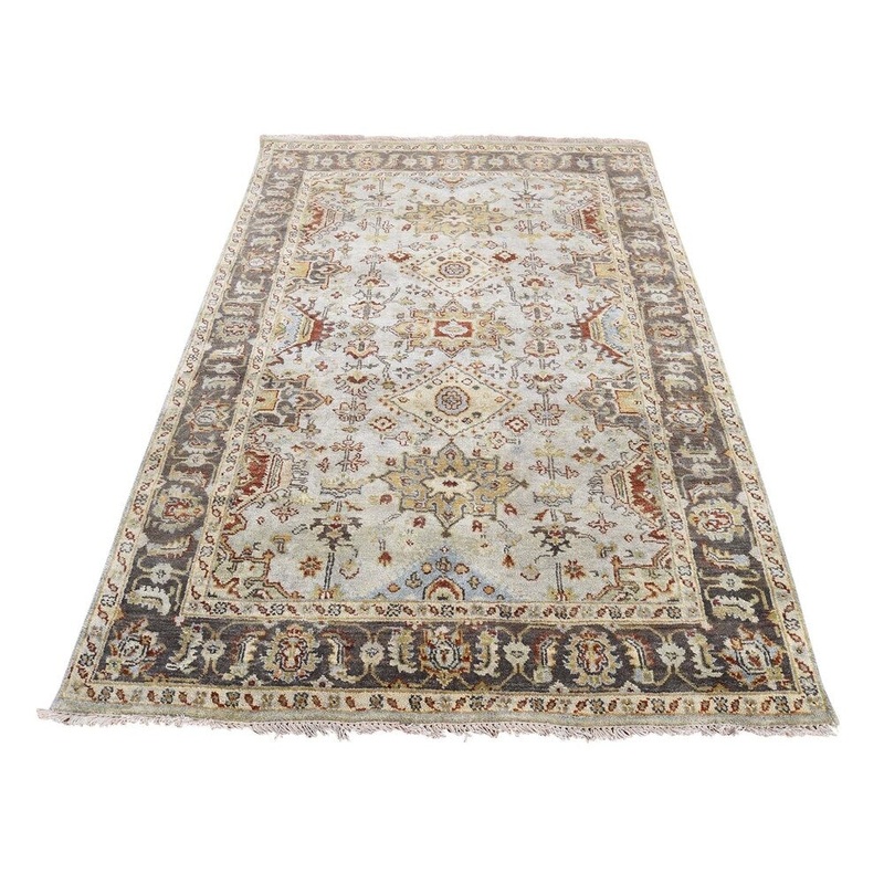 Shahbanu Rugs Hand-Knotted Karajeh Design Pure Wool Oriental Rug (4'1" x 6'0") - 4'1" x 6'0"