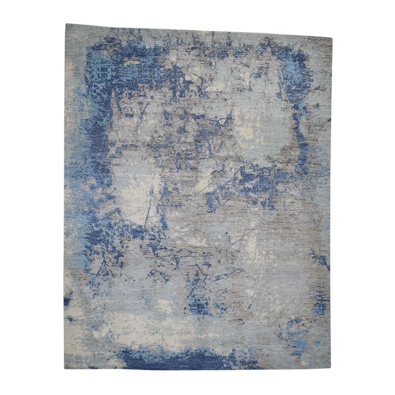 Shahbanu Rugs Modern Abstract Wool And Silk Hand-Knotted Oriental Rug (8'0" x 10'0") - 8'0" x 10'0"