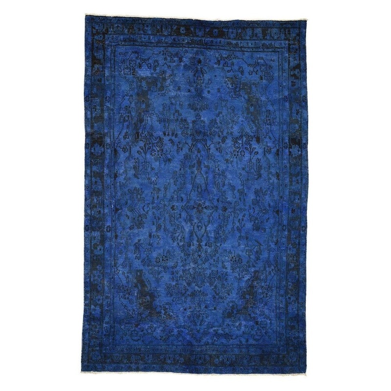 Shahbanu Rugs Overdyed Bibikabad Hand-Knotted Oriental Pure Wool Rug (6'4" x 10'0") - 6'4" x 10'0"