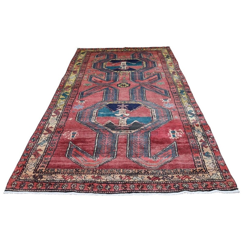 Shahbanu Rugs Semi Antique North West Persian Hand-Knotted Oriental Village Rug (4'6" x 10'1") - 4'6" x 10'1"
