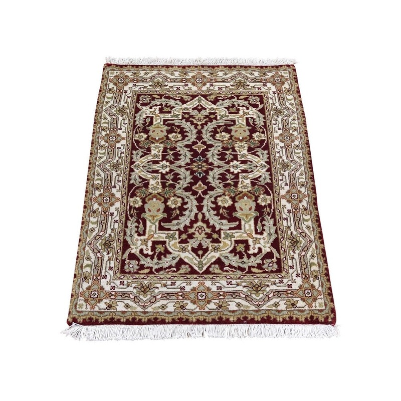 Shahbanu Rugs Tabriz Design Hand-Knotted 300 Kpsi New Zealand Wool Oriental Rug Mat (2'0" x 3'0") - 2'0" x 3'0"