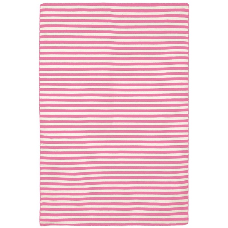 Petite Stripe Pink Outdoor Rug (5'X7'6)