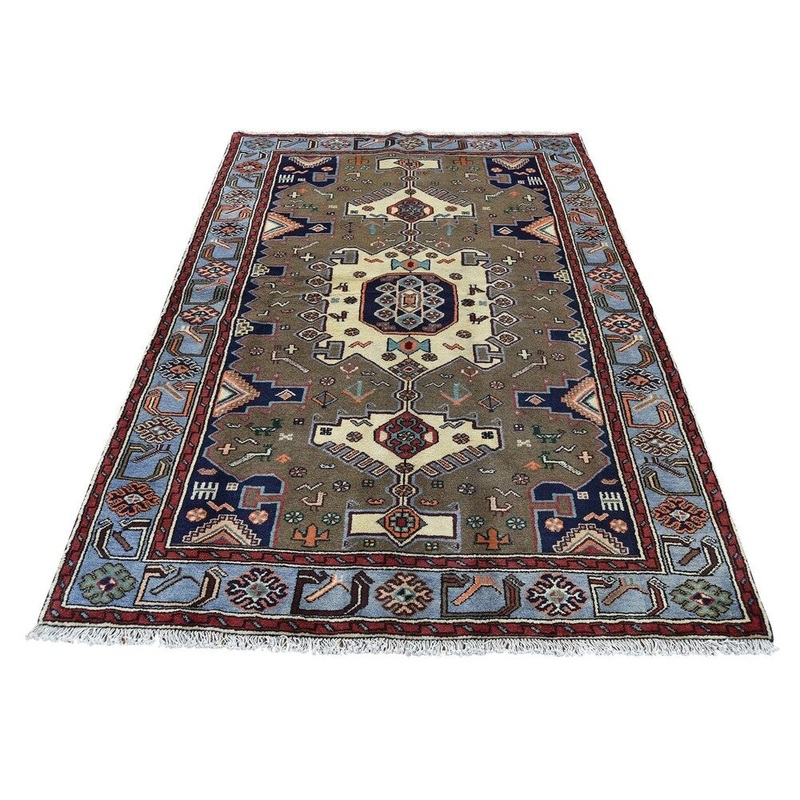 Shahbanu Rugs Hand-Knotted Pure Wool New Persian Mosel Oriental Rug (4'3" x 6'5") - 4'3" x 6'5"