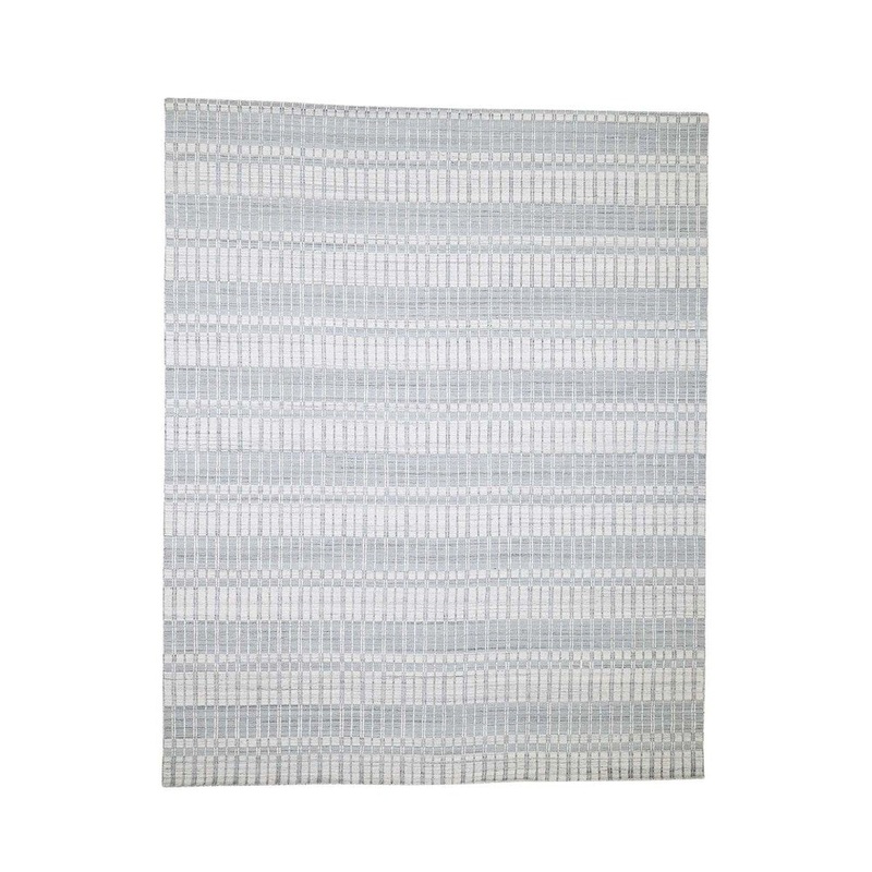 Shahbanu Rugs Hi Lo Pile Pure Wool Tone On Tone Hand-Loomed Oriental Rug (8'0" x 10'0") - 8'0" x 10'0"