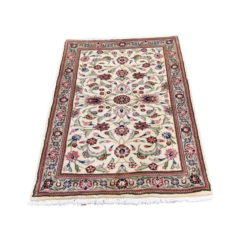 Shahbanu Rugs New Ivory Pure Wool Hand-Knotted Oriental Rug (2'5" x 3'9") - 2'5" x 3'9"