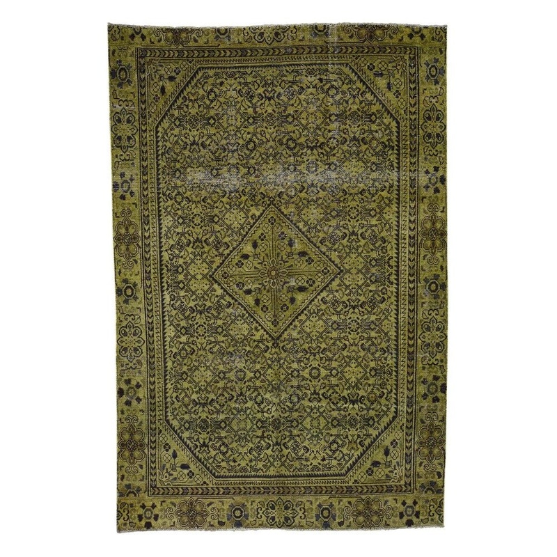 Shahbanu Rugs Overdyed Persian Hussainabad Pure Wool Hand-Knotted Oriental Rug (6'6" x 10'0") - 6'6" x 10'0"